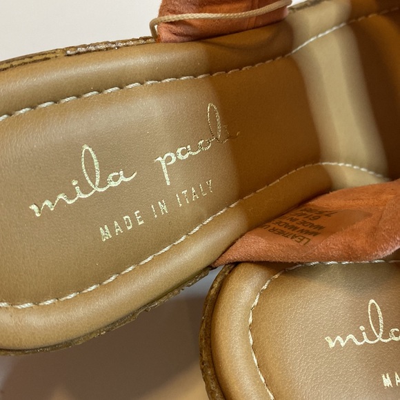 2 band cork heel sandals NWT! Size 7.5 Made in Italy - Picture 8 of 16